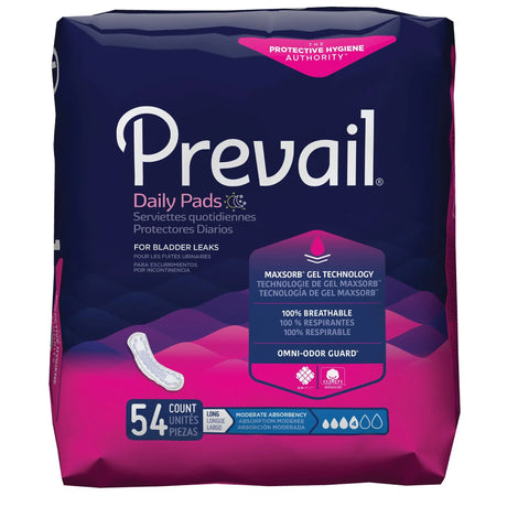 Prevail® Daily Pads Moderate Absorbency Bladder Control Pad, 11-Inch Length - getMovility