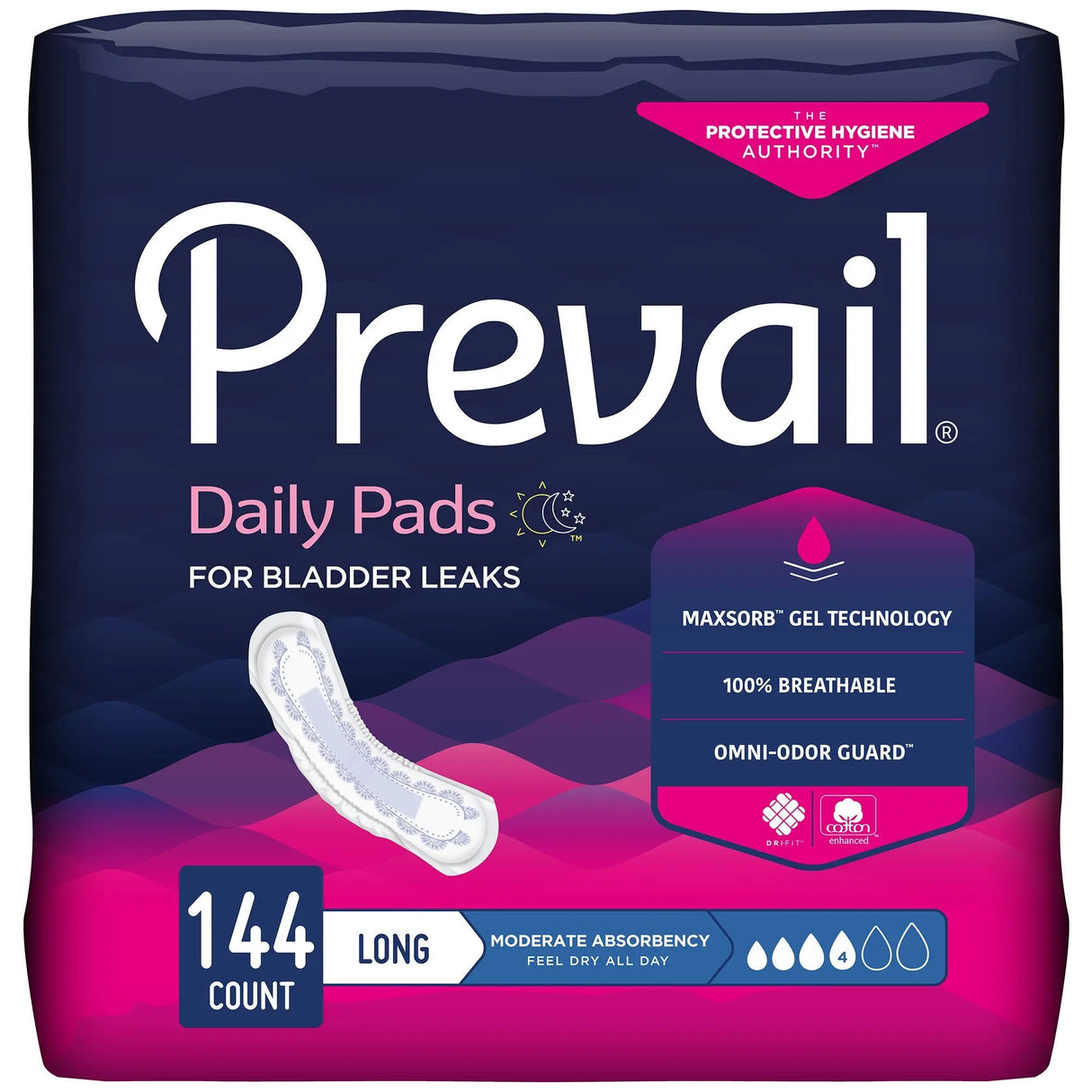 Prevail® Daily Pads Moderate Bladder Control Pad, 11-Inch Length - getMovility