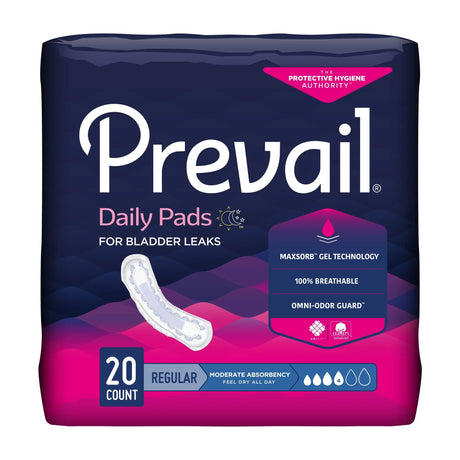 Prevail® Daily Pads Moderate Bladder Control Pad, 9¼-Inch Length - getMovility