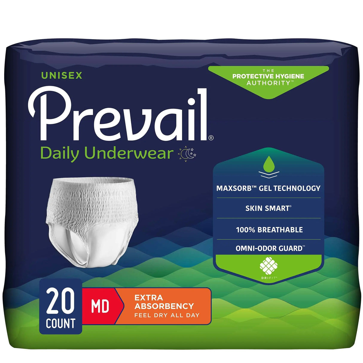 Prevail® Daily Underwear Extra Absorbent Underwear, Medium Prevail® Daily Underwear