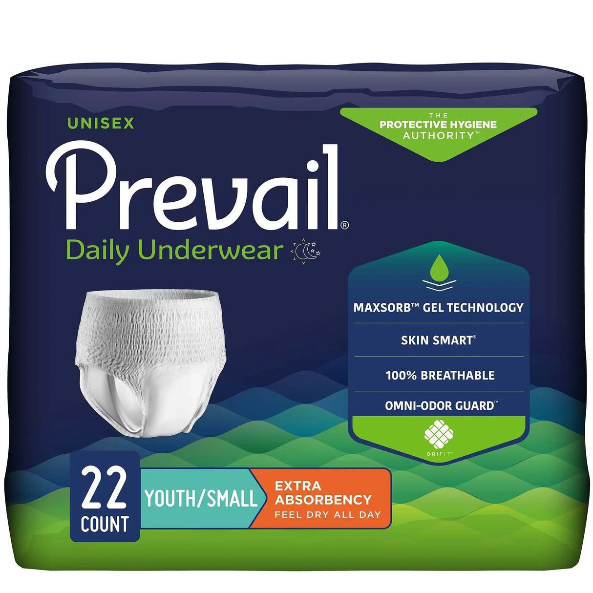 Prevail® Daily Underwear Extra Absorbent Underwear, Small (Youth) Prevail® Daily Underwear