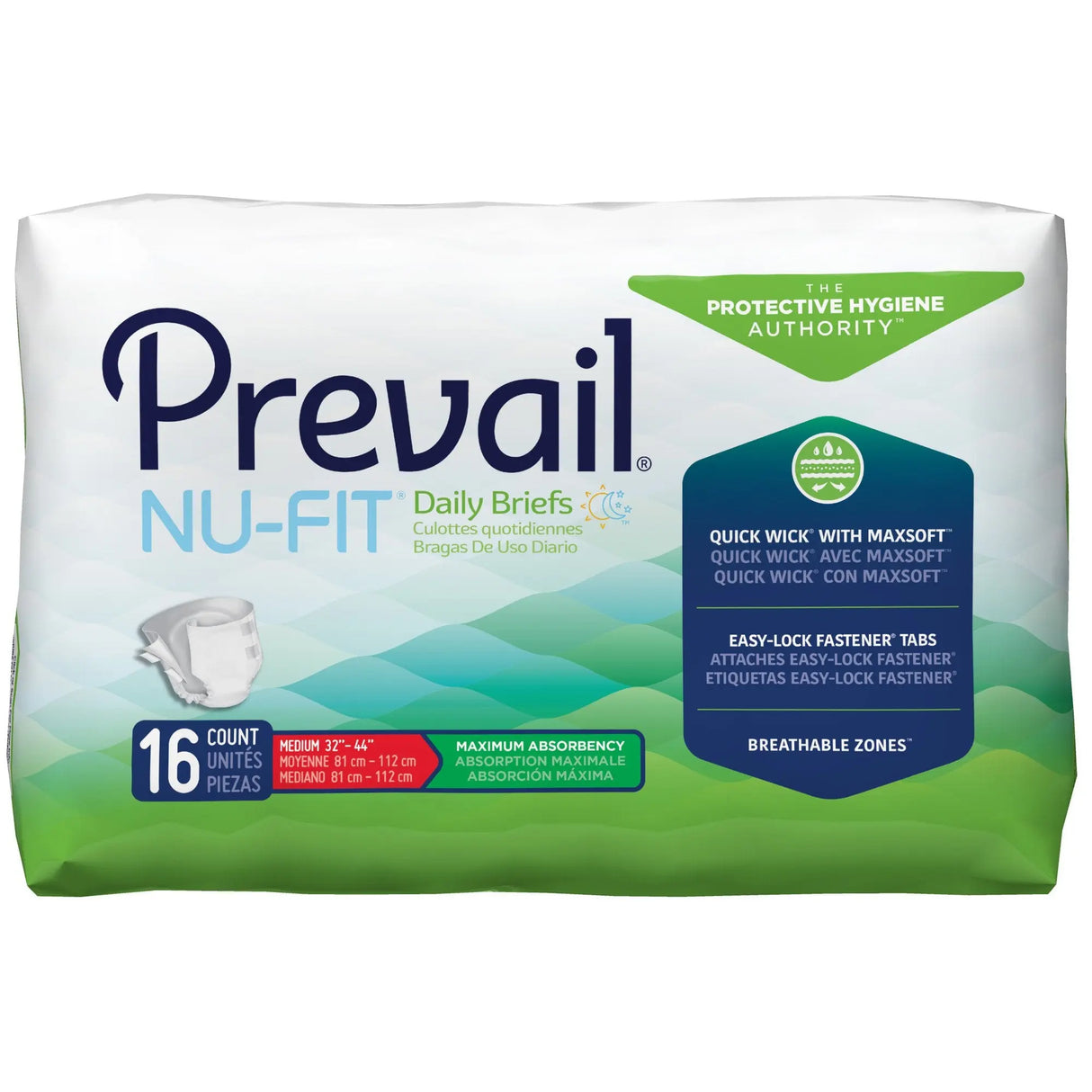 Prevail® Nu-Fit® Maximum Incontinence Brief, Medium Prevail® Nu-Fit®