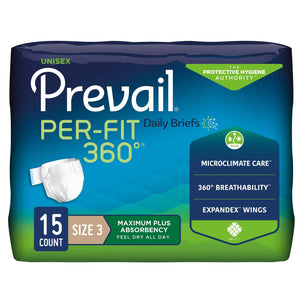 Prevail® Per-Fit 360°™ Daily Briefs, Maximum Plus, Size 3 Prevail® Per-Fit 360°™