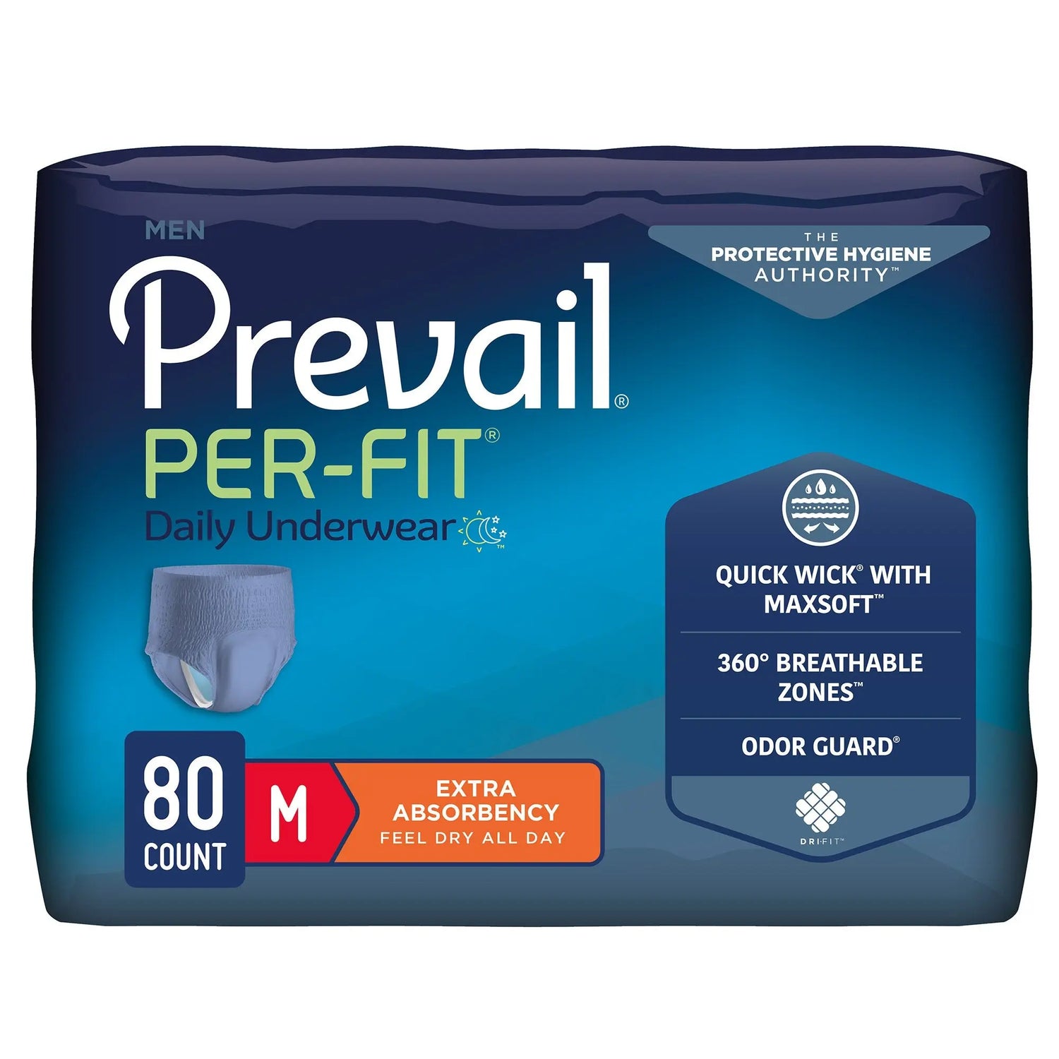 Prevail® Per-Fit® Men Adult Moderate Absorbent Underwear, Medium, White Prevail® Per-Fit® Men