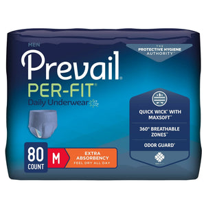 Prevail® Per-Fit® Men Adult Moderate Absorbent Underwear, Medium, White Prevail® Per-Fit® Men