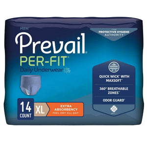 Prevail® Per-Fit® Men Adult Moderate Absorbent Underwear, X-Large, White Prevail® Per-Fit® Men