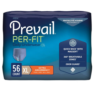 Prevail® Per-Fit® Men Adult Moderate Absorbent Underwear, X-Large, White Prevail® Per-Fit® Men