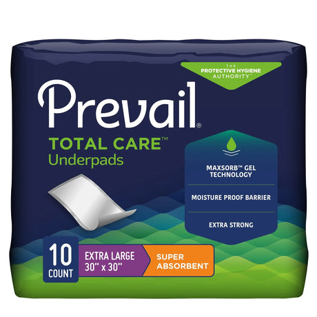 Prevail® Total Care™ Super Absorbent Polymer Underpad, 30 x 30 Inch Prevail® Total Care™