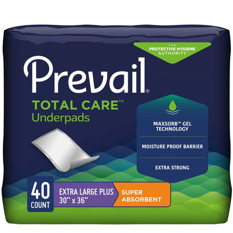 Prevail® Total Care™ Super Absorbent Polymer Underpad, 30 x 36 Inch Prevail® Total Care™