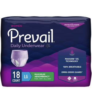Prevail® for Women Daily Absorbent Underwear, Large, Heavy Absorbency Prevail® For Women Daily Underwear