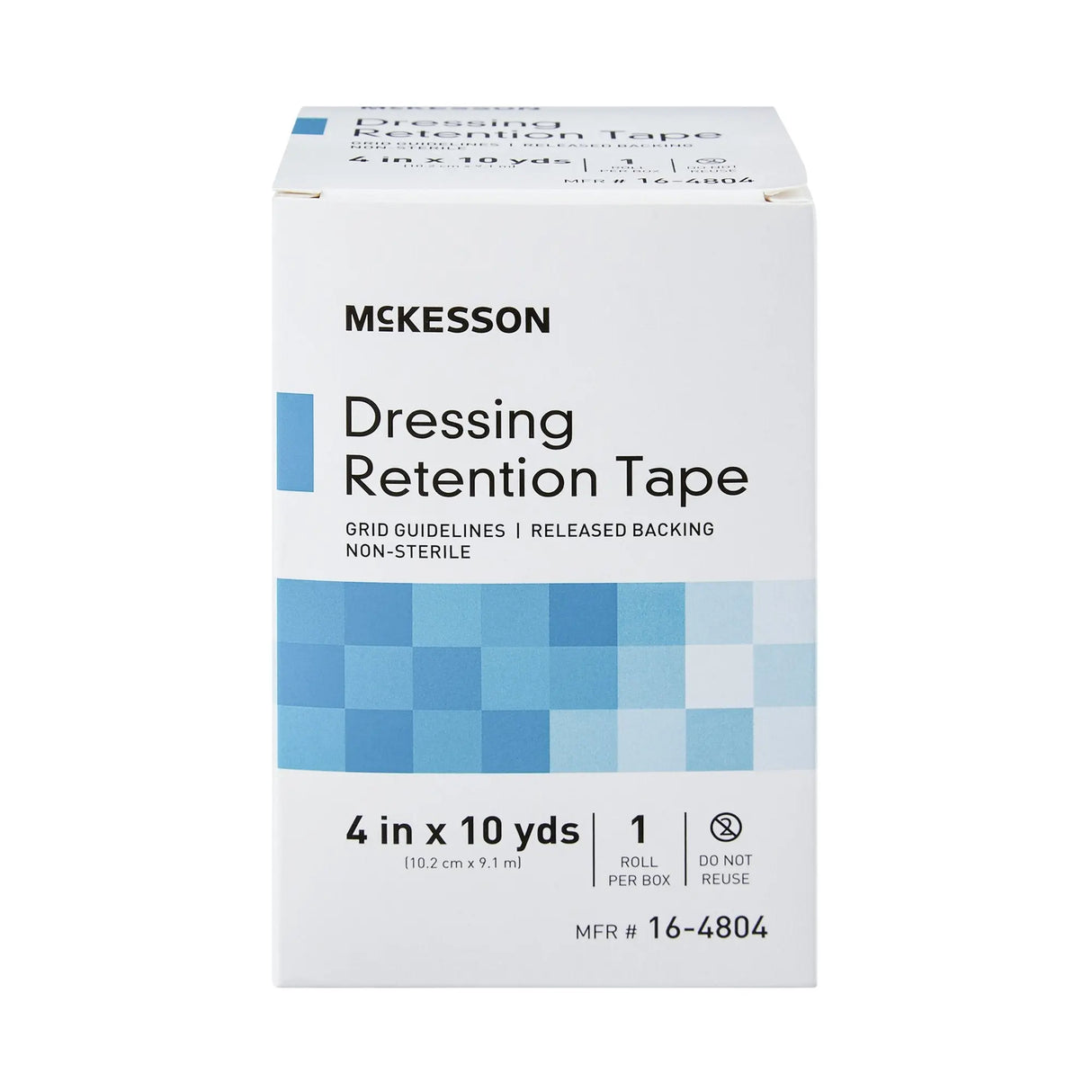 McKesson Nonwoven Fabric / Printed Release Paper Dressing Retention Tape, 4 Inch x 10 Yard, White McKesson