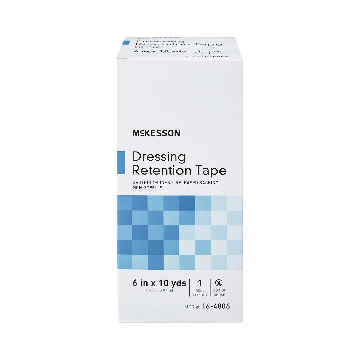 McKesson Nonwoven Fabric / Printed Release Paper Dressing Retention Tape, 6 Inch x 10 Yard, White McKesson