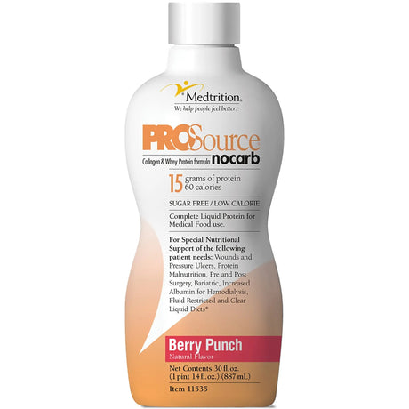 ProSource NoCarb™ Berry Punch Collagen and Whey Protein Formula, 32-ounce Bottle ProSource™ NoCarb