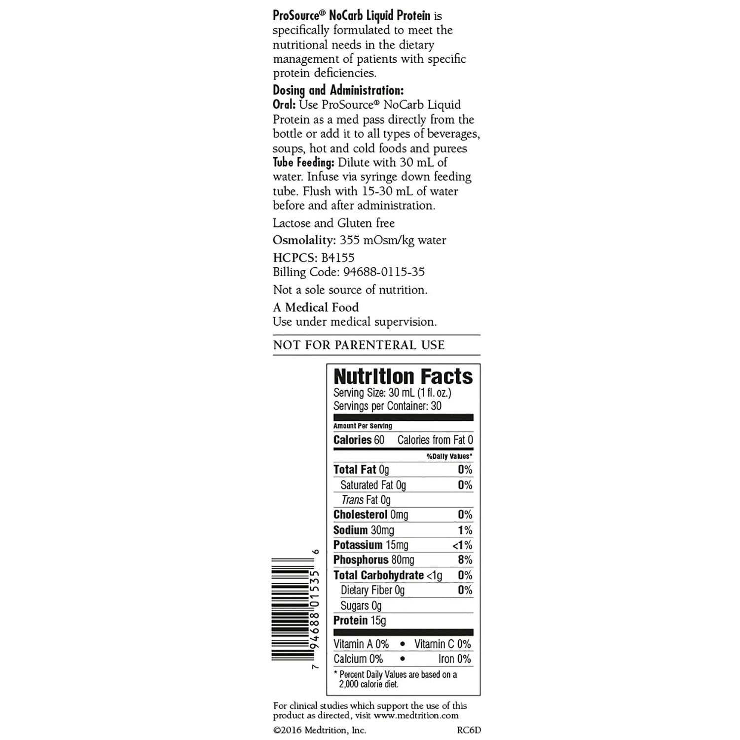 ProSource NoCarb™ Berry Punch Collagen and Whey Protein Formula, 32-ounce Bottle ProSource™ NoCarb