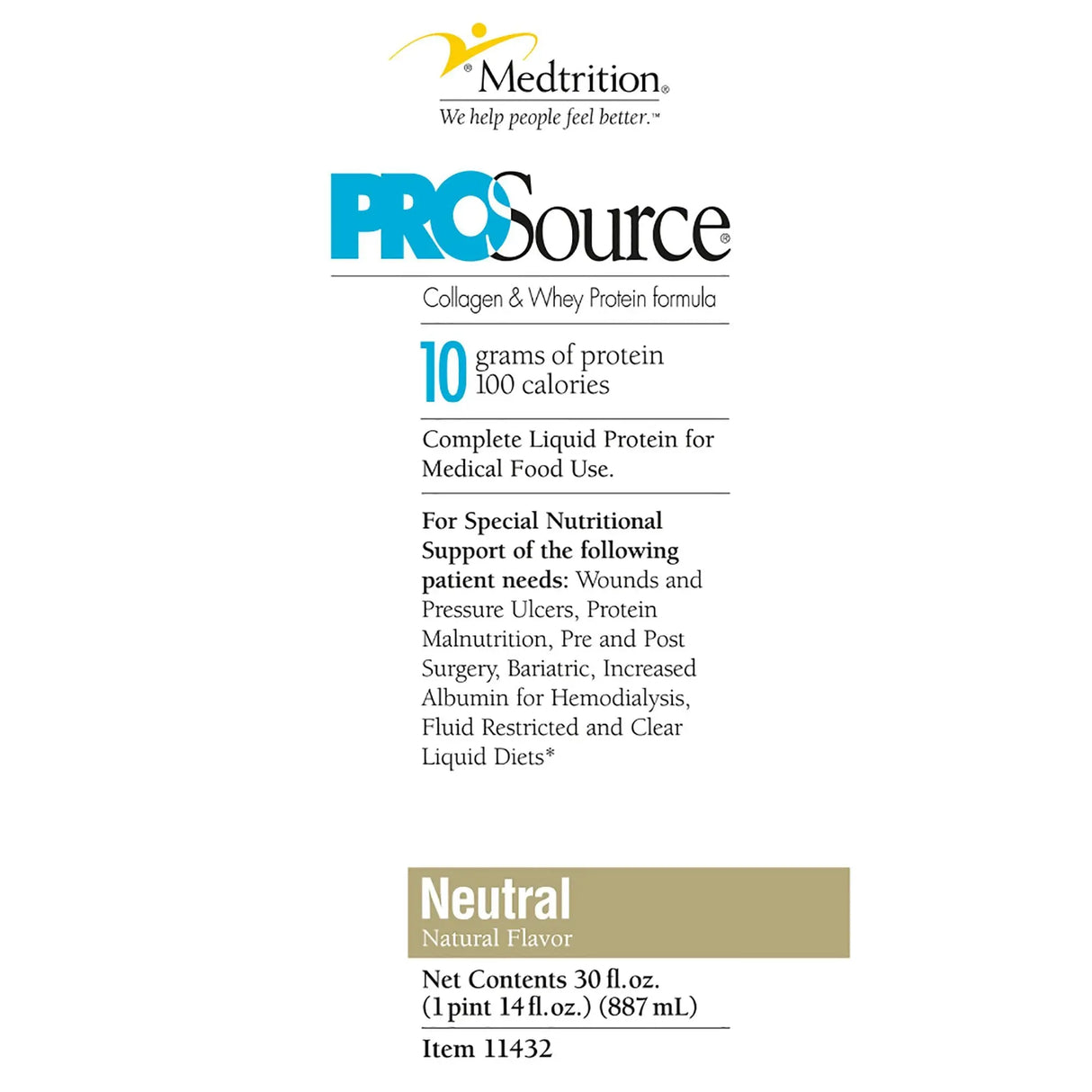 ProSource™ Collagen and Whey Protein Formula, 30-ounce Bottle ProSource®