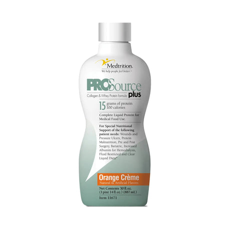 ProSource® Plus Orange Crème Collagen and Whey Protein Formula, 32-ounce Bottle ProSource® Plus