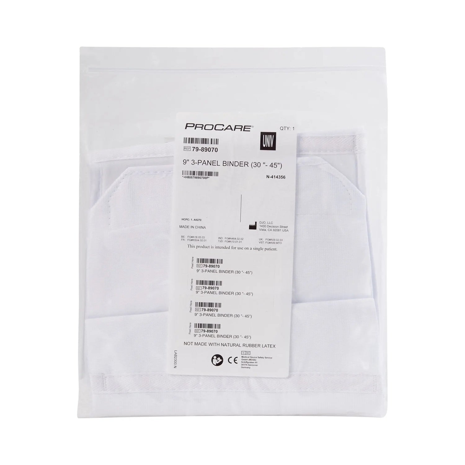 Procare® 3-Panel Abdominal Support, One Size Fits Most, 9-Inch Height - getMovility