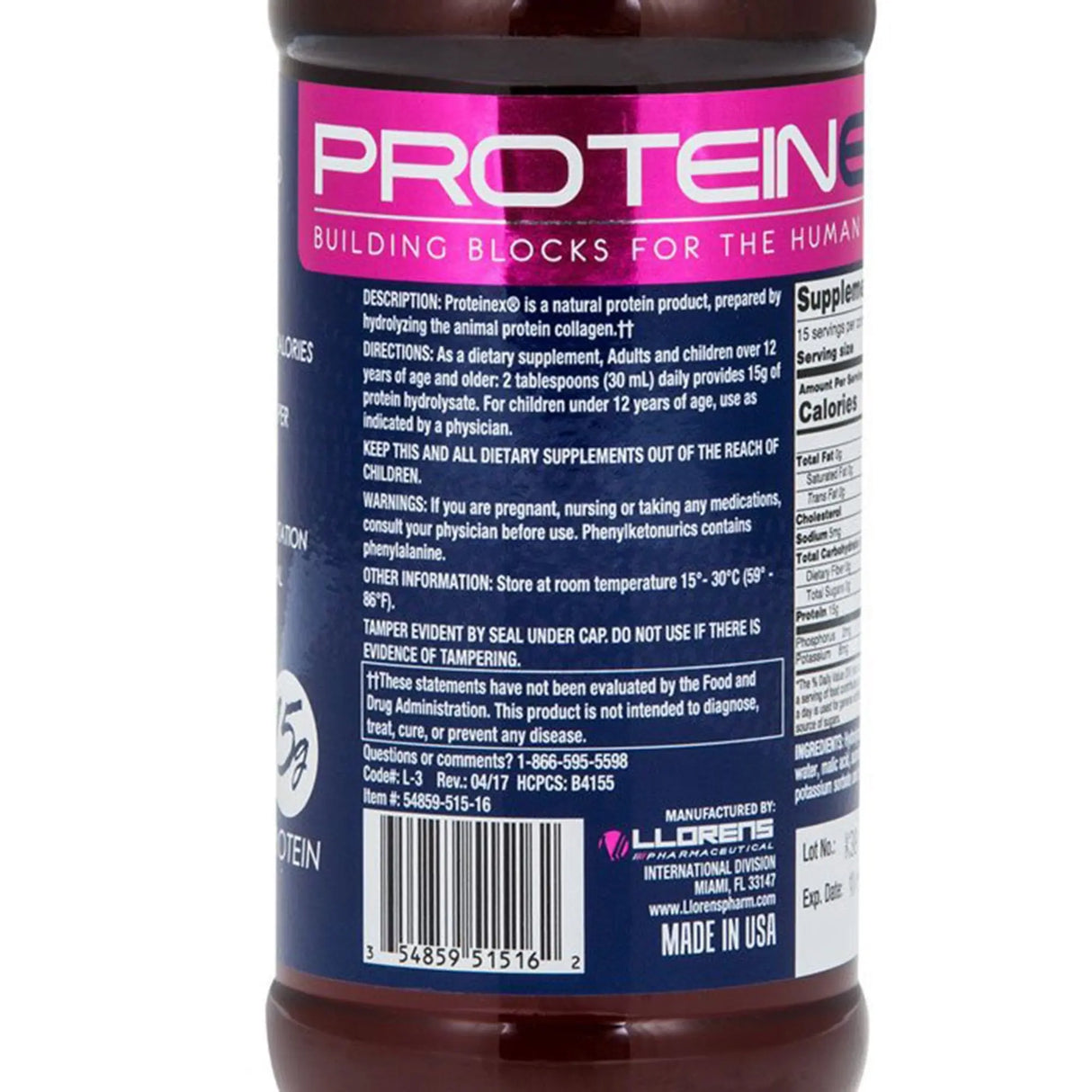 Proteinex® P15 Hydrolyzed Liquid Protein, 16-ounce bottle Proteinex® P15