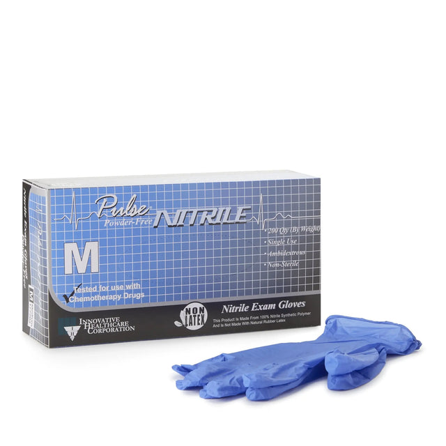 Pulse® Nitrile Exam Glove, Medium, Aqua Blue Pulse® Nitrile