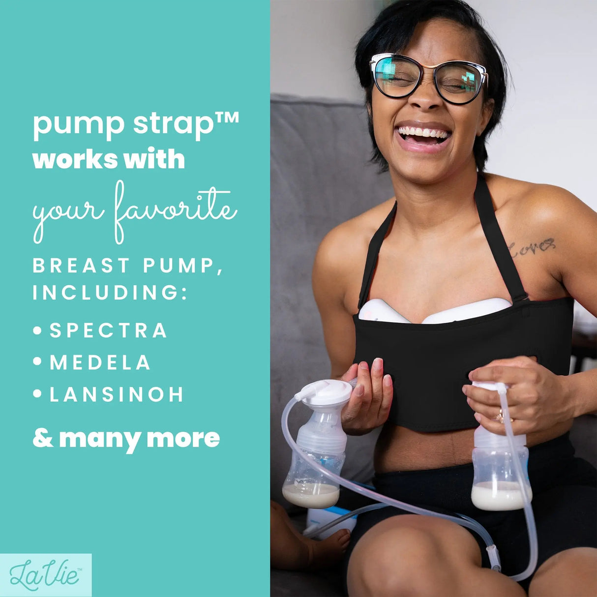 Pump Strap™ Hands-Free Pumping Bra, Black Pump Strap™