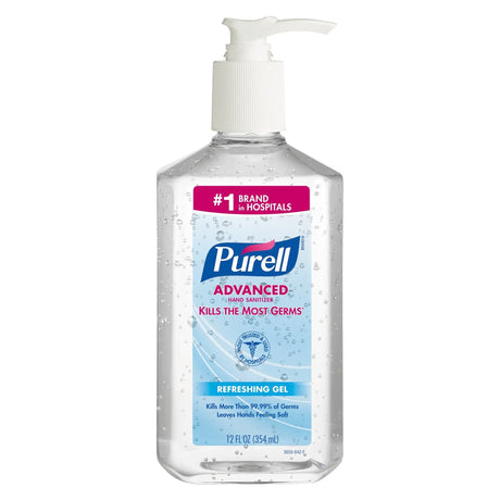 Purell Advanced Hand Sanitizer 12 Oz. Ethyl Alcohol Gel Table Top Pump Bottle Purell® Advanced