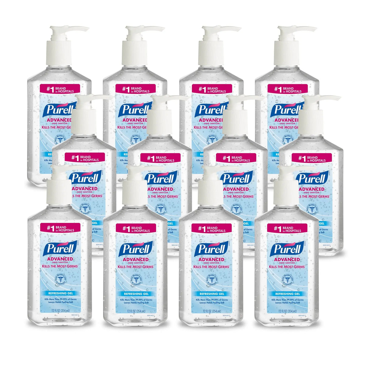 Purell Advanced Hand Sanitizer 12 Oz. Ethyl Alcohol Gel Table Top Pump Bottle Purell® Advanced