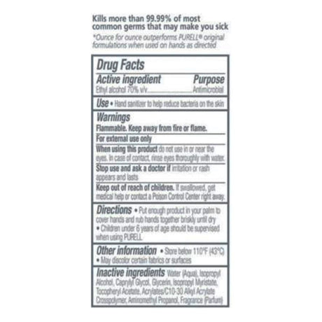 Purell Advanced Hand Sanitizer 70% Ethyl Alcohol Gel, Bottle, 4 oz, Fruit Scent Purell® Advanced