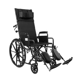 Reclining Wheelchair McKesson Desk Length Arm Swing-Away Elevating Legrest Black Upholstery 18 Inch Seat Width Adult 300 lbs. Weight Capacity McKesson