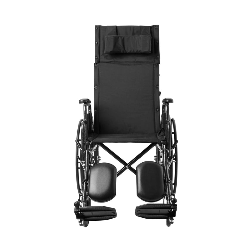 Reclining Wheelchair McKesson Desk Length Arm Swing-Away Elevating Legrest Black Upholstery 18 Inch Seat Width Adult 300 lbs. Weight Capacity McKesson