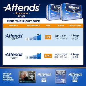 Attends® Stretch Briefs, Medium / Regular Attends® Stretch