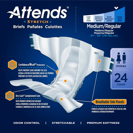 Attends® Stretch Briefs, Medium / Regular Attends® Stretch