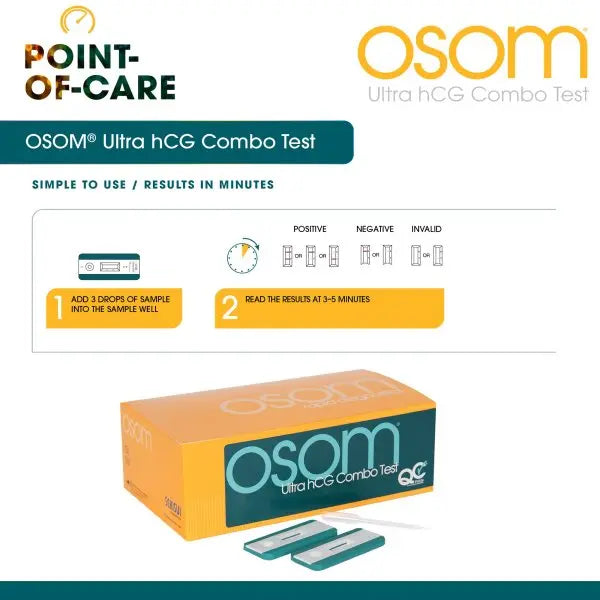 Reproductive Health Test Kit OSOM® Ultra hCG Combo hCG Pregnancy Test 25 Tests CLIA Waived OSOM® hCG Combo