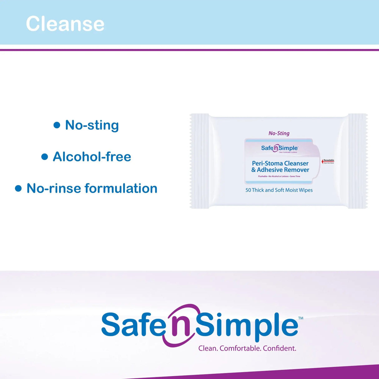 Safe n Simple™ Adhesive Remover Wipes - getMovility