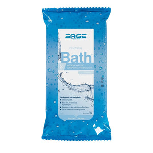 Sage Products Essential Bath Rinse-Free Wipes, Medium Weight, Soft Pack Essential Bath® Medium Weight
