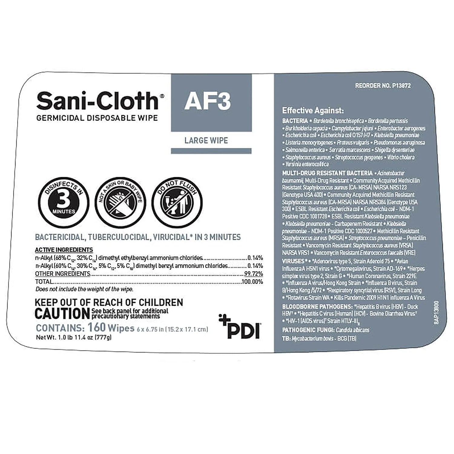 Af3 Surface Disinfectant Cleaner Sani-Cloth® AF3 ... | getMovility