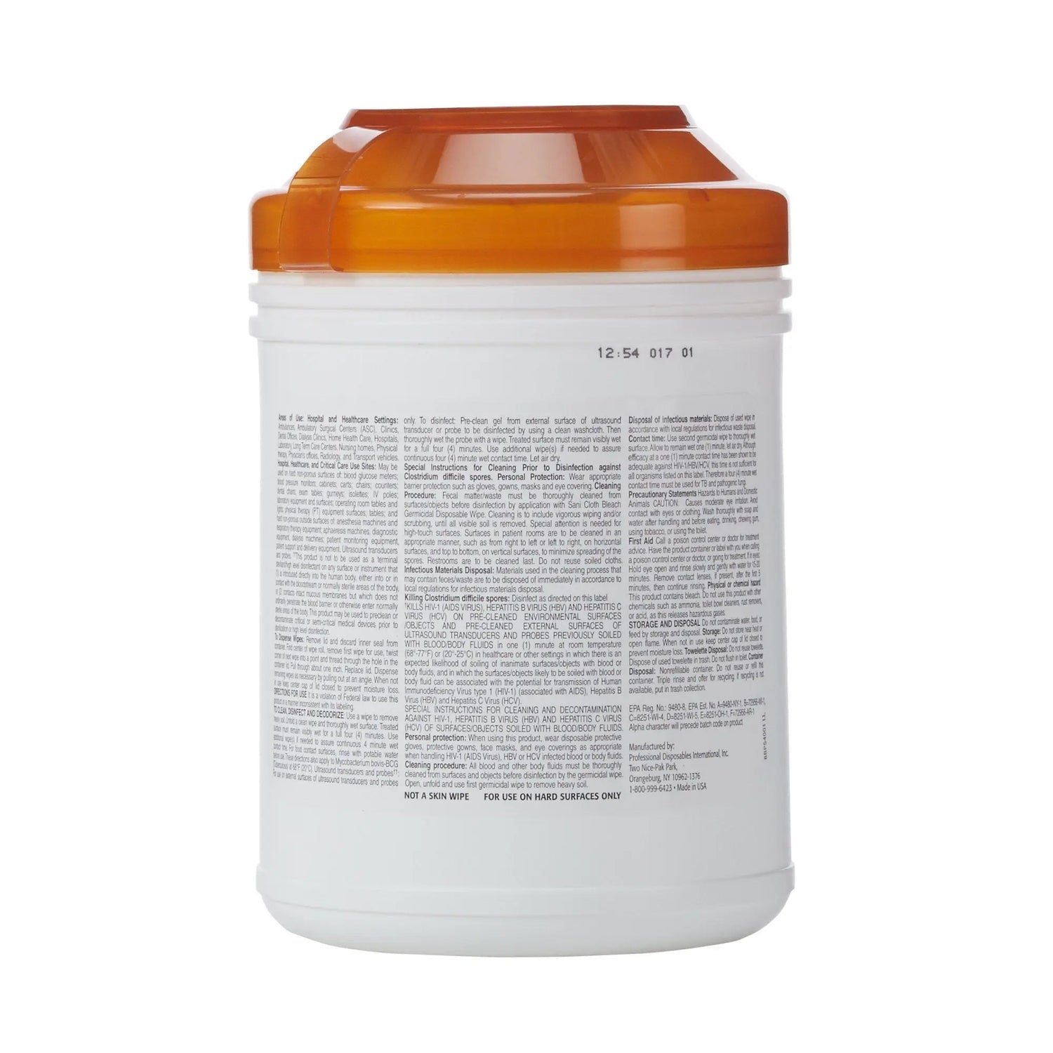 Sani-Cloth® Surface Disinfectant Cleaner Bleach Wipe, 75 Wipes per Canister Sani-Cloth® Bleach