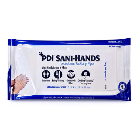 Sani-Hands Hand Sanitizing Wipes, Ethyl Alcohol, Scented, 5½ x 8.4 Inch Soft Pack Sani-Hands®