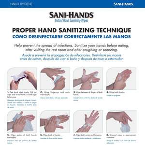 Sani-Hands Hand Sanitizing Wipes, Ethyl Alcohol, Scented, 5½ x 8.4 Inch Soft Pack Sani-Hands®