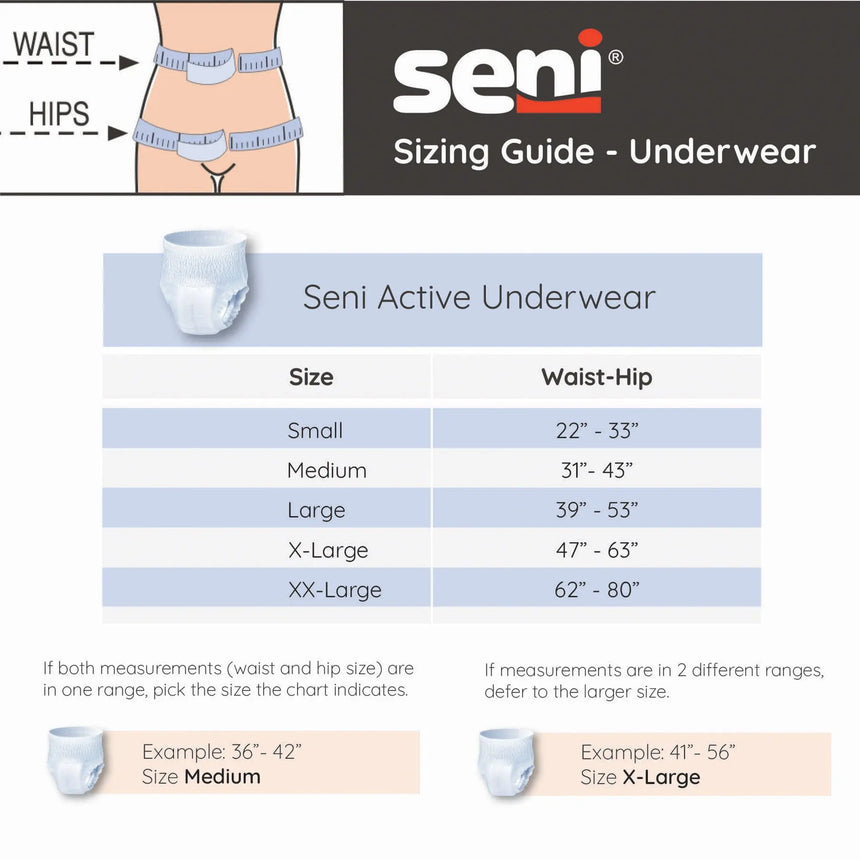 Seni® Active Classic Plus Moderate Absorbent Underwear, Extra Large Seni® Active Classic Plus