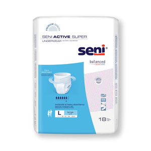 Seni® Active Super Moderate to Heavy Absorbent Underwear, Large Seni® Active Super