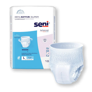 Seni® Active Super Moderate to Heavy Absorbent Underwear, Large Seni® Active Super
