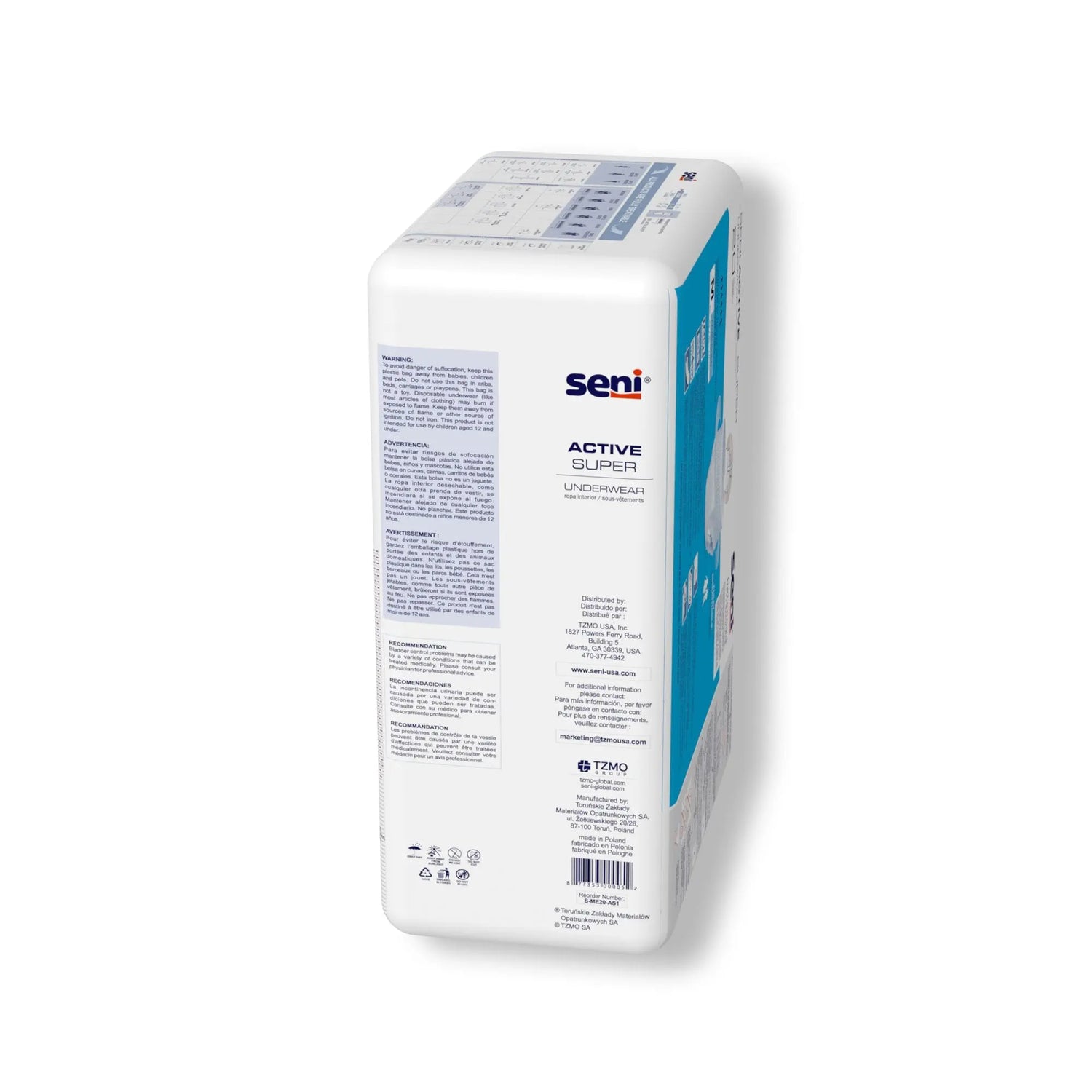 Seni® Active Super Moderate to Heavy Absorbent Underwear, Medium Seni® Active Super