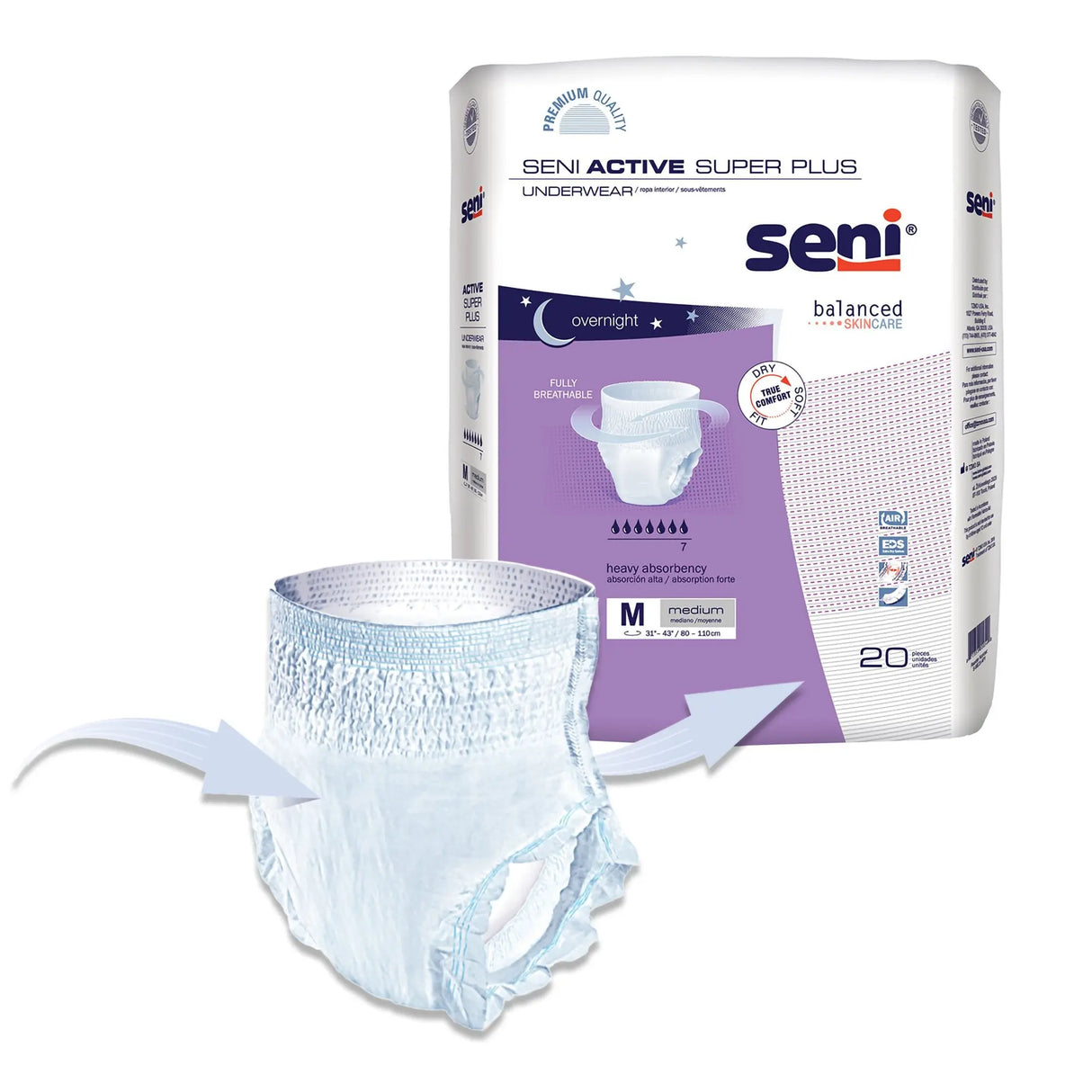 Seni® Active Super Plus Heavy Absorbent Underwear, Medium Seni® Active Super Plus