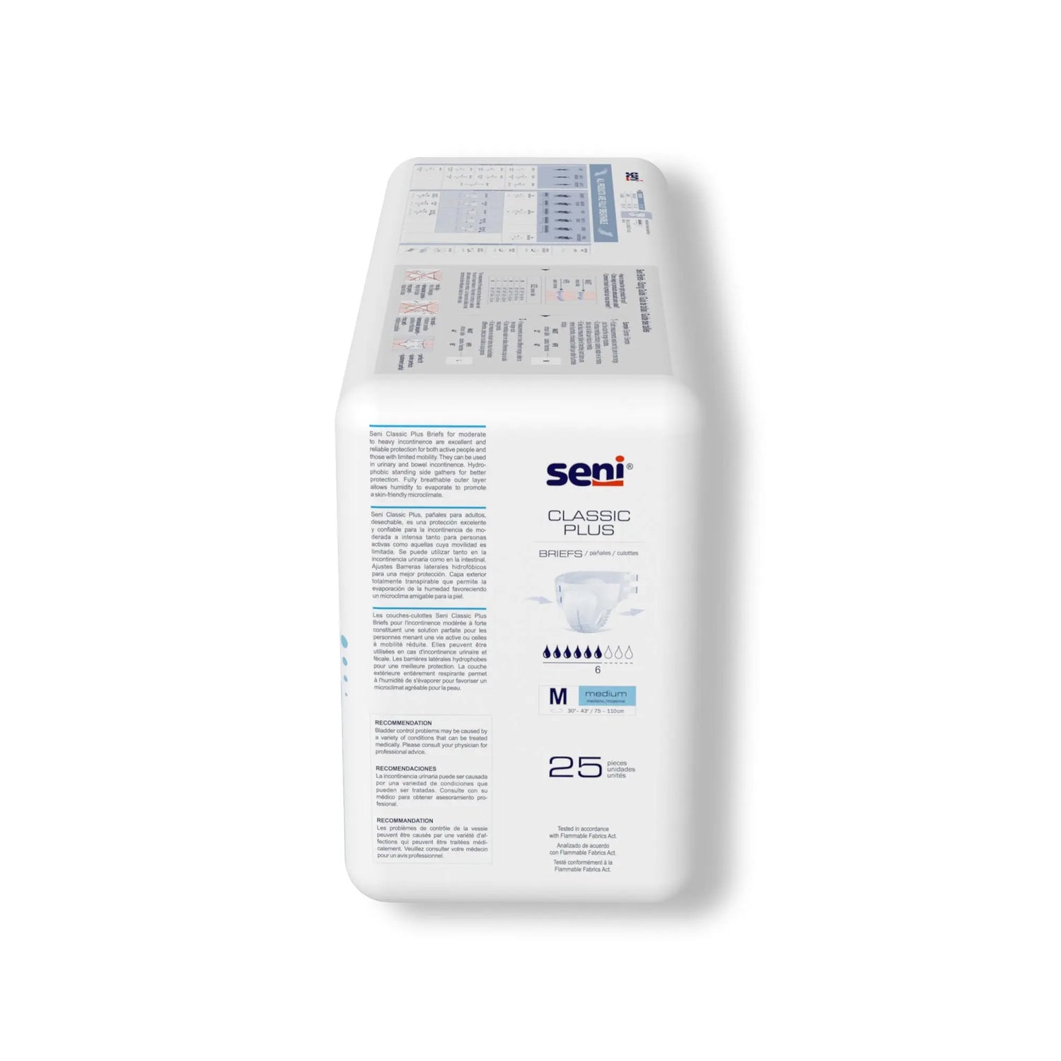 Seni® Classic Plus Moderate to Heavy Absorbency Incontinence Brief, Medium Seni® Classic Plus