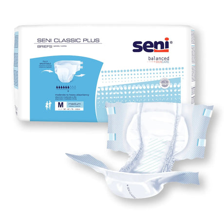 Seni® Classic Plus Moderate to Heavy Absorbency Incontinence Brief, Medium Seni® Classic Plus