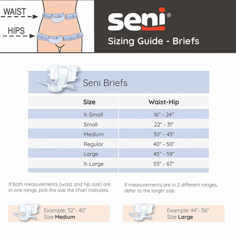Seni® Classic Plus Moderate to Heavy Absorbency Incontinence Brief, Medium Seni® Classic Plus