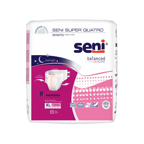 Seni® Super Quatro Severe Absorbency Incontinence Brief, Extra Large Seni® Super Quatro