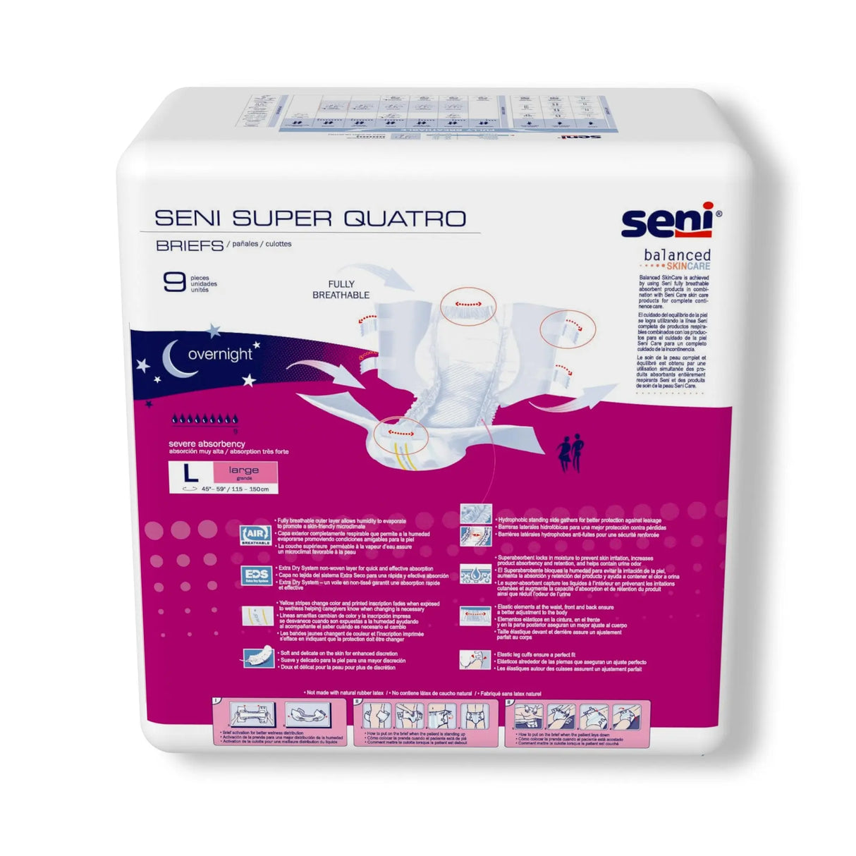 Seni® Super Quatro Severe Absorbency Incontinence Brief, Large Seni® Super Quatro