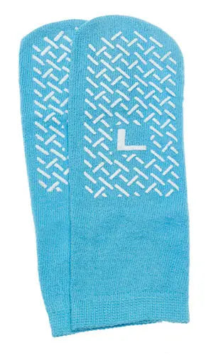Slipper Socks; Large Sky Blue Pair  Men's 7-9   Wms 8-10 Movility LLC- CM