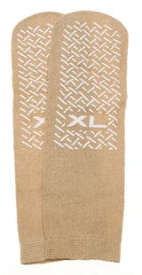 Slipper Socks; XL Beige Pair Men's  10-12  Wms 11-13 Movility LLC- CM